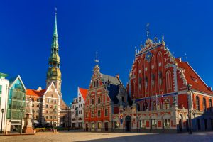 city hall square old town riga latvia